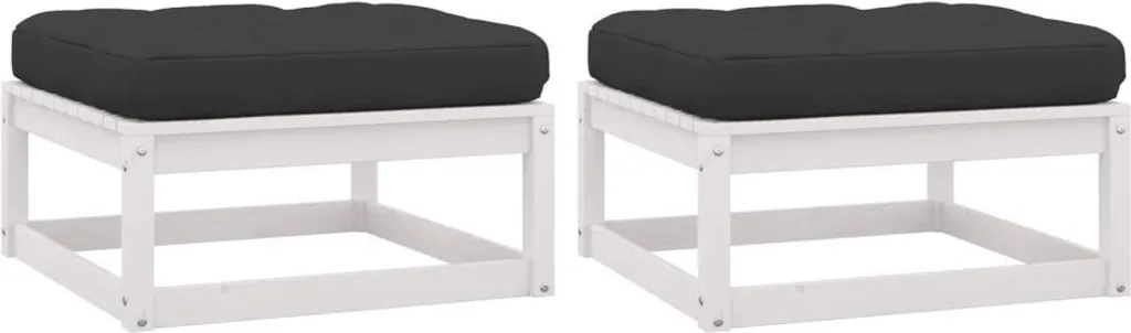 Set 2 Poggiapiedi Esterni Pino Massiccio Bianco | Durata e Comfort