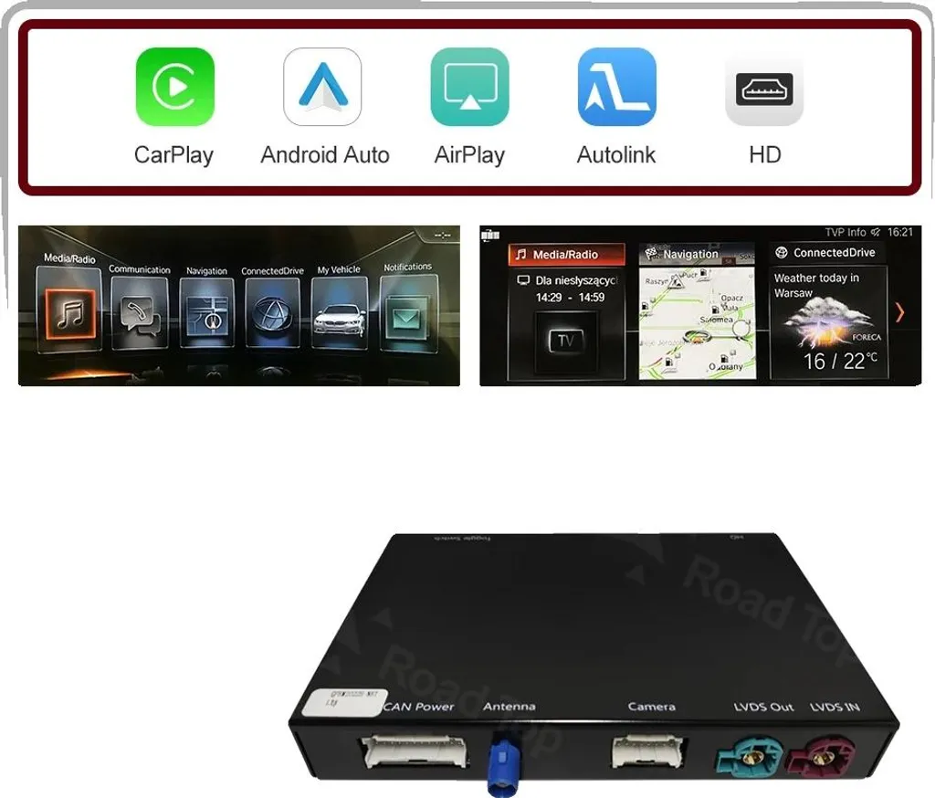 Interface multimédia CarPlay et Android Auto pour BMW G32 GT EVO