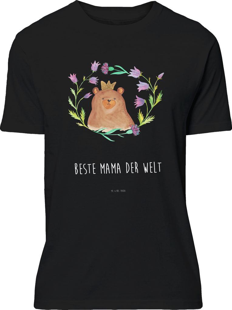 Mr. & Mrs. Panda T-Shirt Bär Königin - Schwarz - Geschenk, S, Mutti, Jersey-Shirt, Lustiges, Lieblingsmensch, Mama, Mutter, Teddy, Shirt, Muttert...