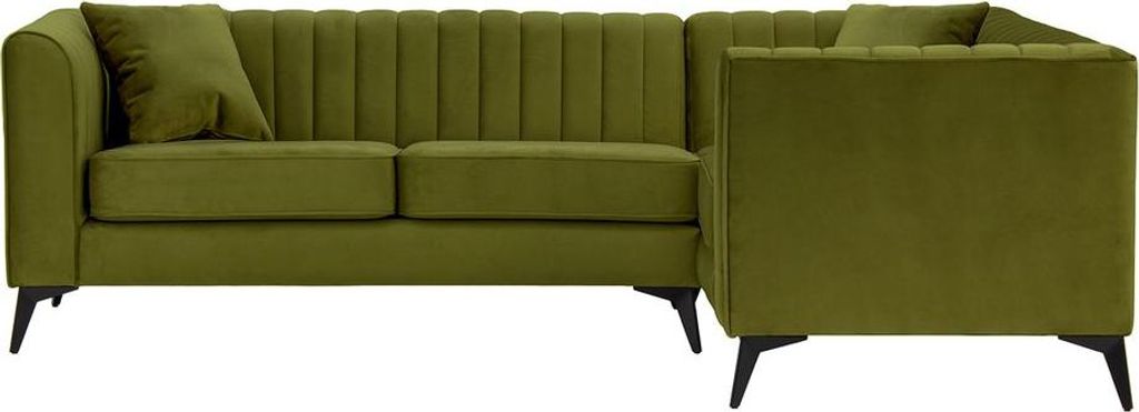 Rechtseitiges Ecksofa Mary aus medizinischem Schaumstoff-Velluto 9-matte black