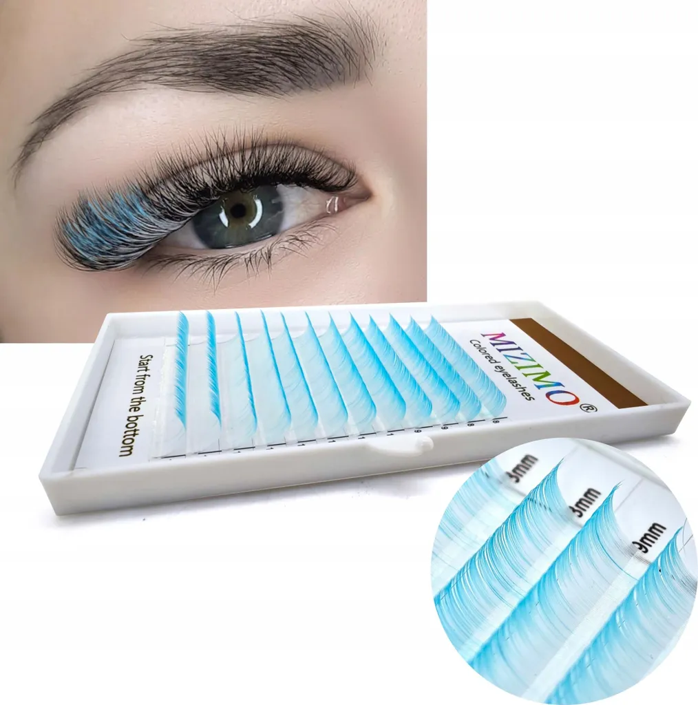 Offerta Extension Ciglia Colorate Bianco Blu Mix 8-13mm Curva D