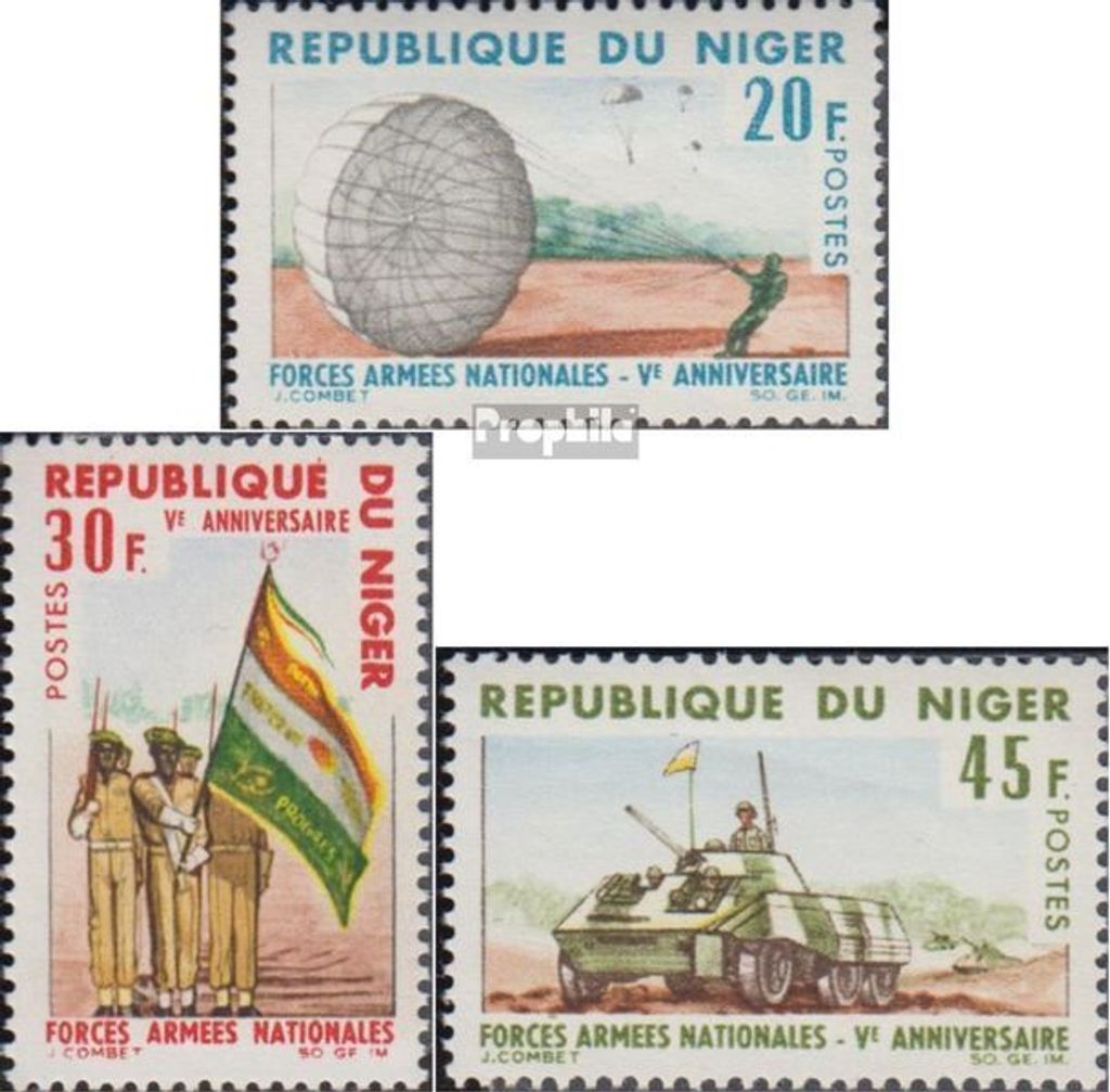 Briefmarken Niger 1966 Mi 132-134 (kompl.Ausg.) postfrisch Nationale Streitkräfte
