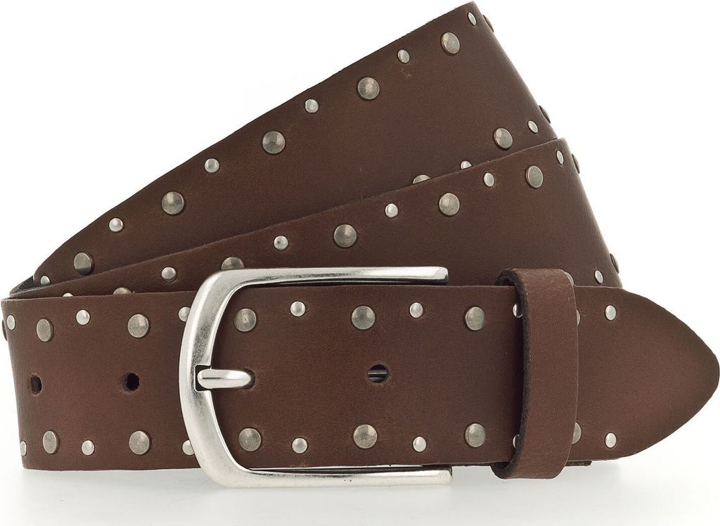 MUSTANG Leder Gürtel Rivet Leather Belt W100 Baileys braun
