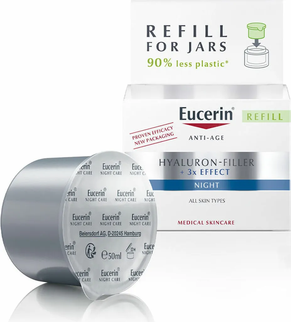 Crème de Nuit Anti-Rides Eucerin Hyaluron-Filler Recharge 50 ml visage