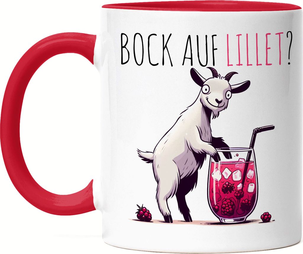 Bock auf Lillet Glas Lillet Ziegenbock Tasse Rot - Erfrischender Humor
