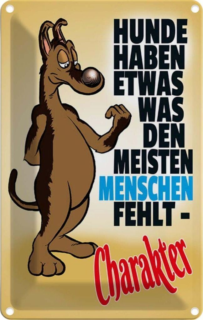 vianmo Blechschild 18x12 cm Hunde haben Charakter Tier Haustier Hund