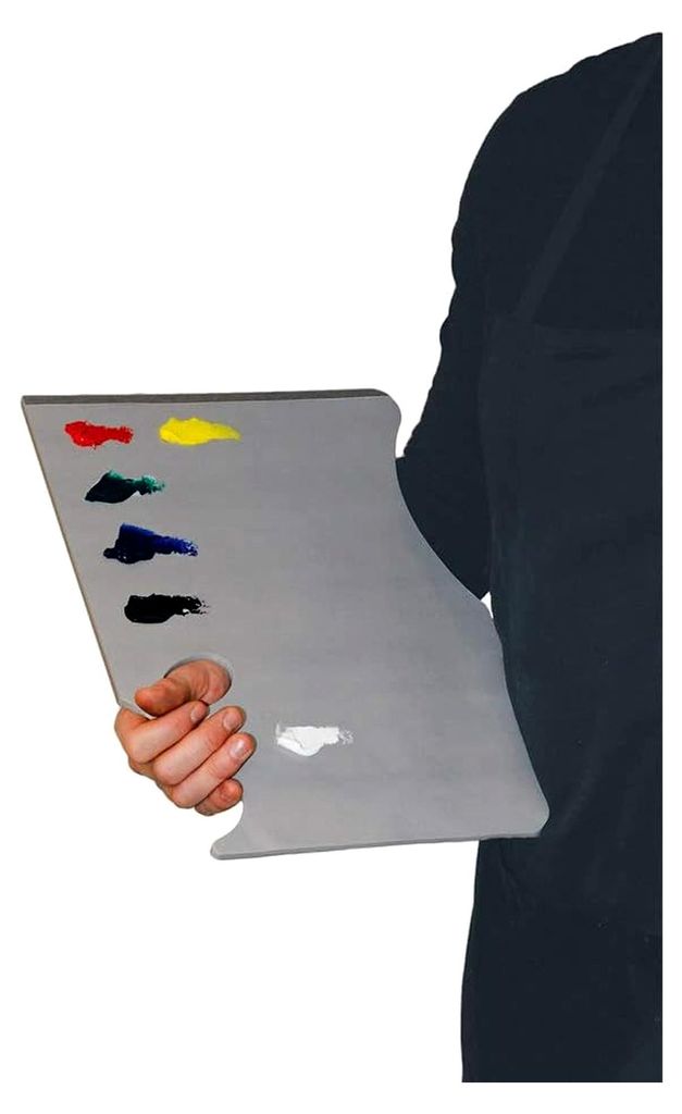 Einweg-Palette in Grau, handgehalten