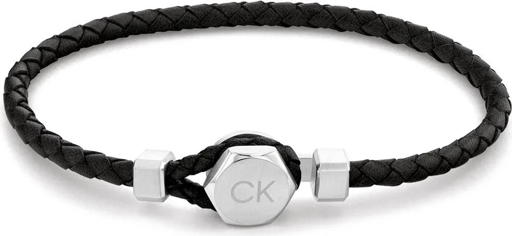 Bracelet homme tressé noir Calvin Klein 35000260 avec fermoir acier