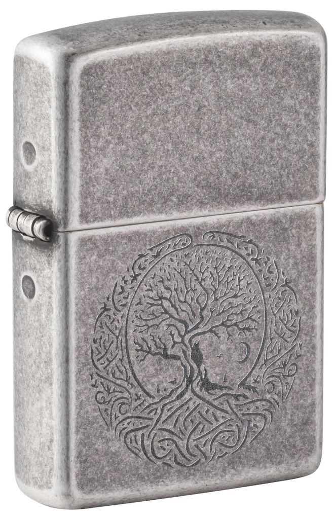 Accendino Zippo Tribal Tree of Life Design Chrome antivento Immagine del prodotto 