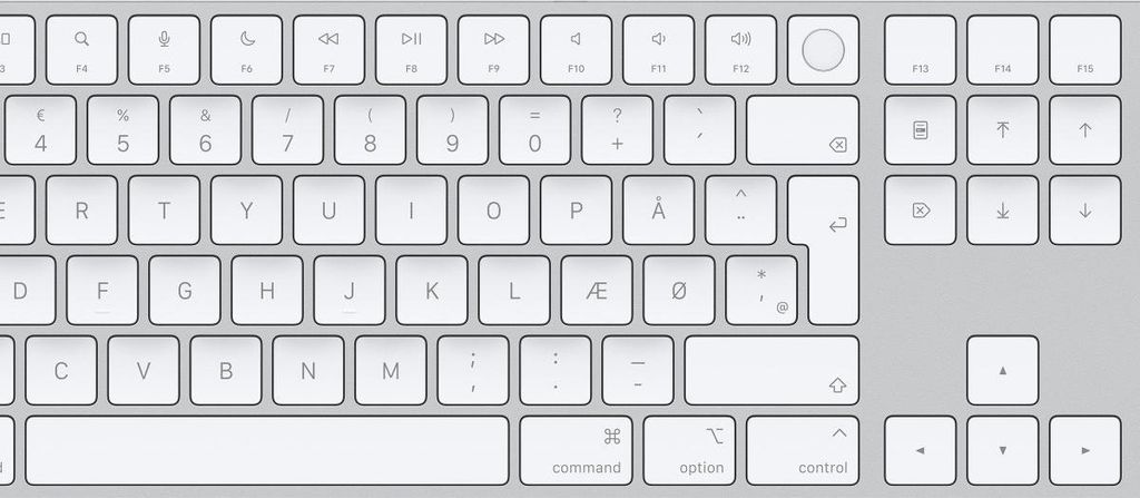 Apple Magic Tastatur Universal USB + Bluetooth QWERTY Dänisch Weiß