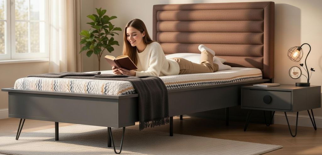 Schlafzimmer Set Bett und Nachttisch in modernem Design