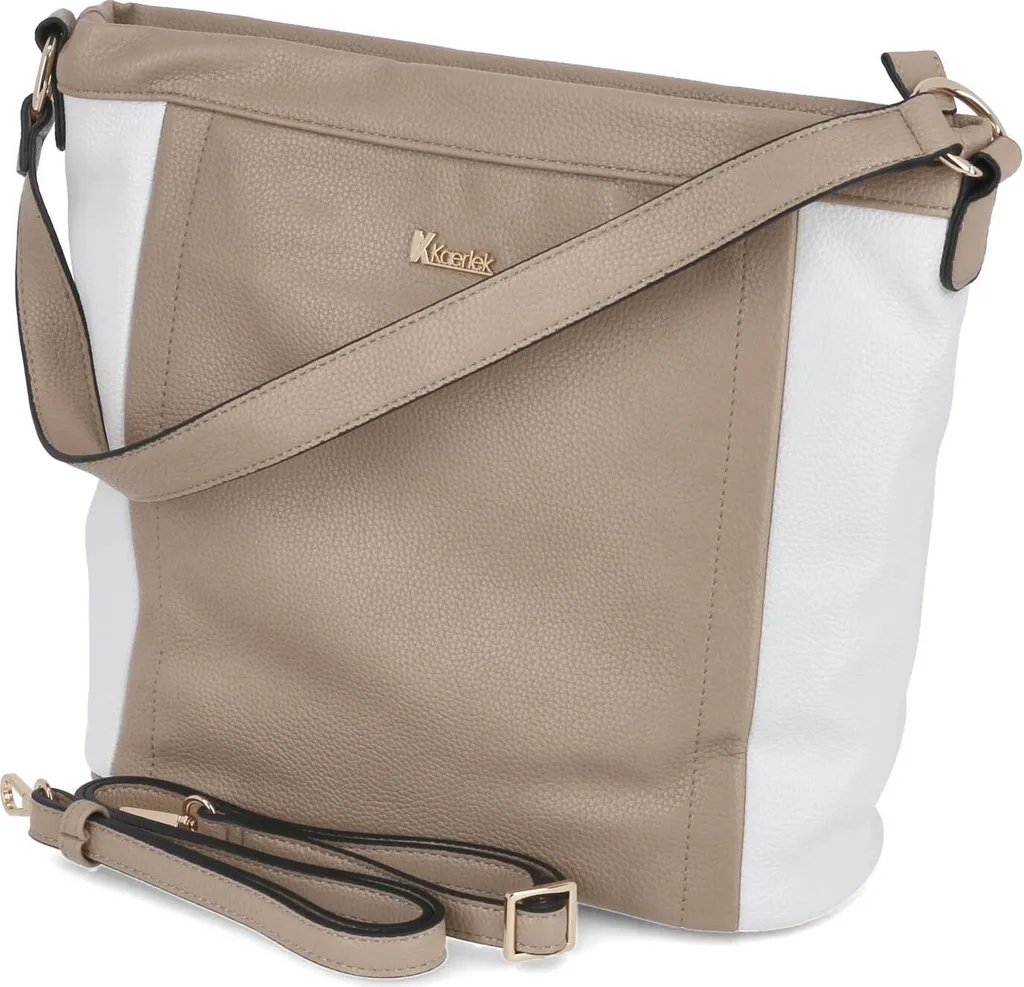 Petit sac seau femme idéal pour le travail et les loisirs en taupe blanc