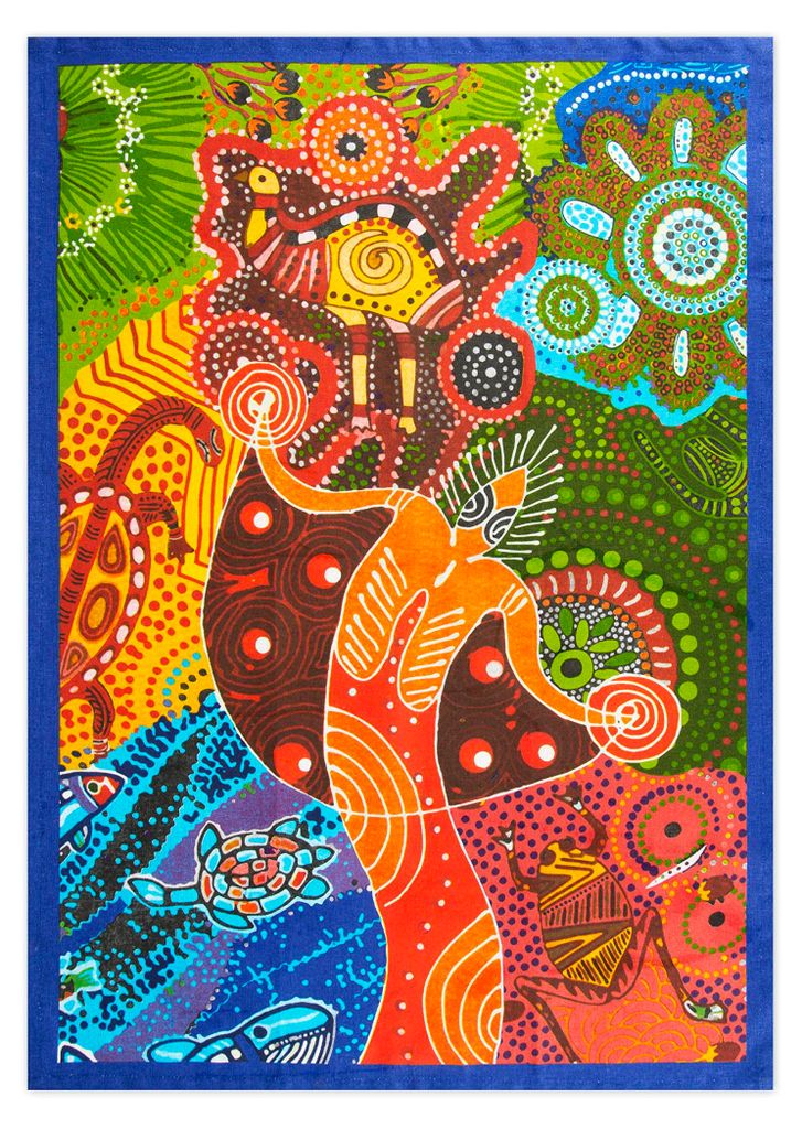 Excelsa geschirrtuch Aboriginal baumwolle 50x70 cm bunt