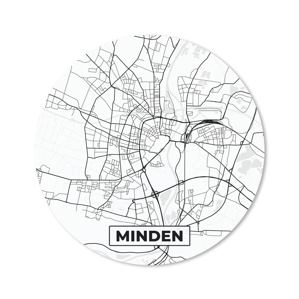 MuchoWow Mauspad Mousepad Minden - Stadtplan - Karte 30x30 cm - Mousepads - Maus Mat - Pad - Mausunterlage - Tischunterlage - Schreibtischmatten