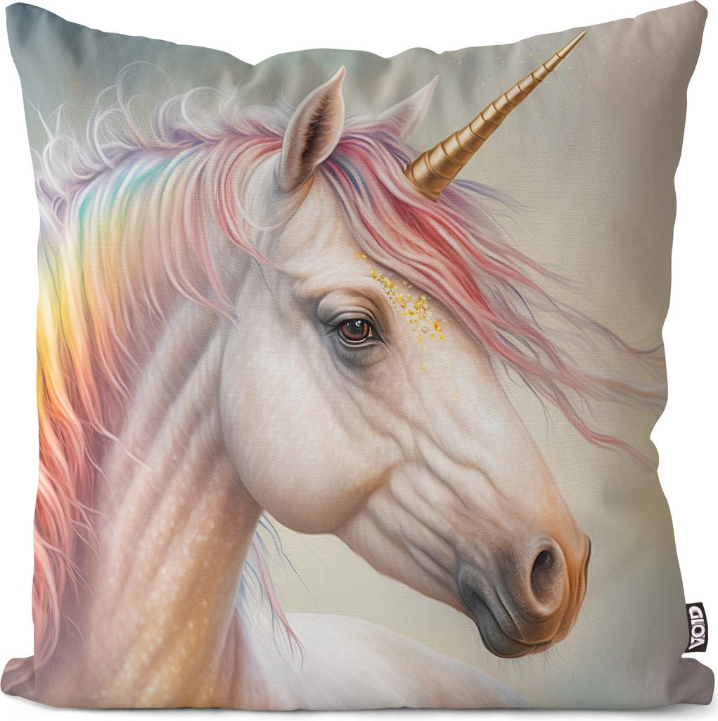 VOID Einhorn Regenbogen Prinzessin Kissenbezug Kissenhülle sofa couch wohnzimmer dekoration wasserfest Outdoor Garten Kissen bezug deko
