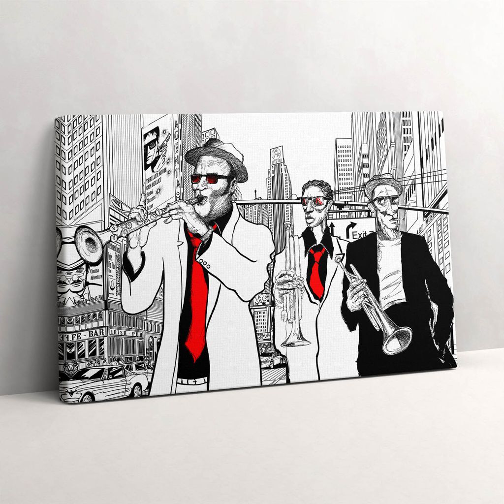 Jazzband – Leinwandbild Wandbild – 30x20 cm – Leinwandbilder – Wandbilder – Schlafzimmer – Flur