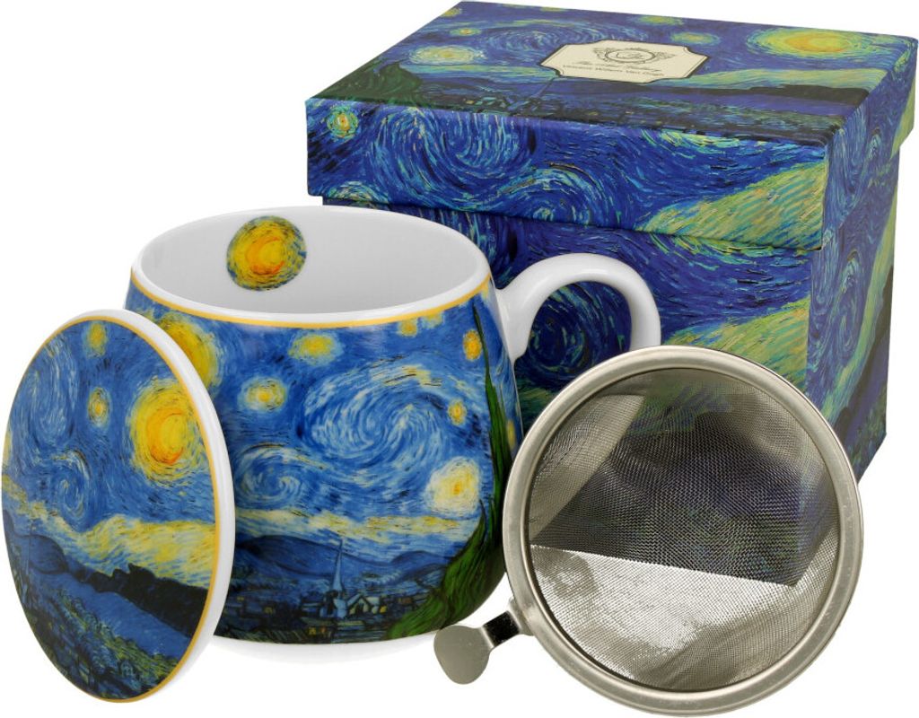 Duo de tasses à café Van Gogh Starry Night en porcelaine, Image du produit 