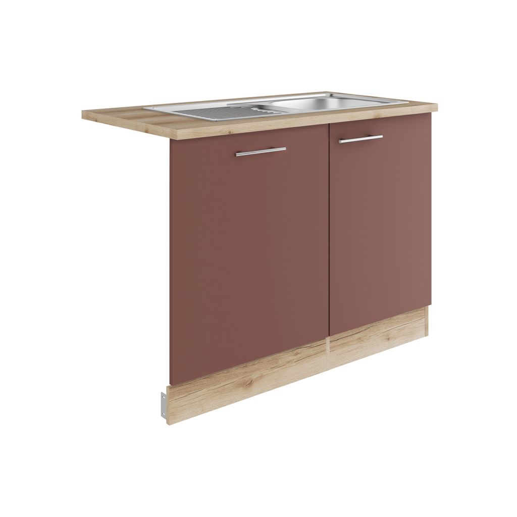 Optifit Spülenschrank inkl Spüle Geschirrspülerblende für vollintegrierte Geschirrspüler Bari407 BxTxH 110 x 60 x 84,8 c