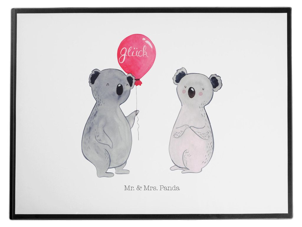 Mr. & Mrs. Panda arbeitsmatte Koala Luftballon - Weiß - Geschenk, Unterlage Schreibtisch, tischauflagen, Geburtstag, Party, schreibtischunterlagen...