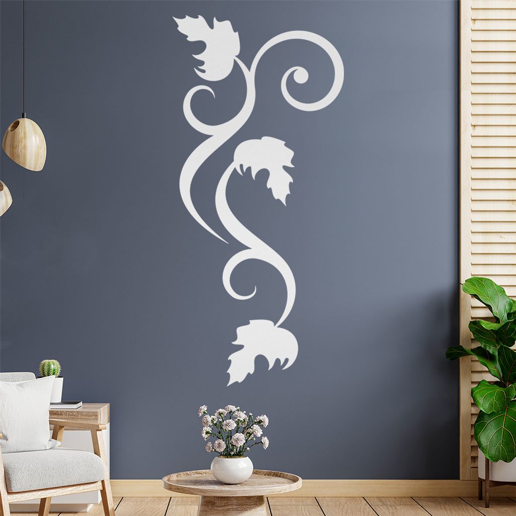 Blätter - Linien Wandtattoo in 6 Größen - Wandaufkleber Wall Sticker - Dekoration, Küche, Wohnzimmer, Schlafzimmer, Badezimmer