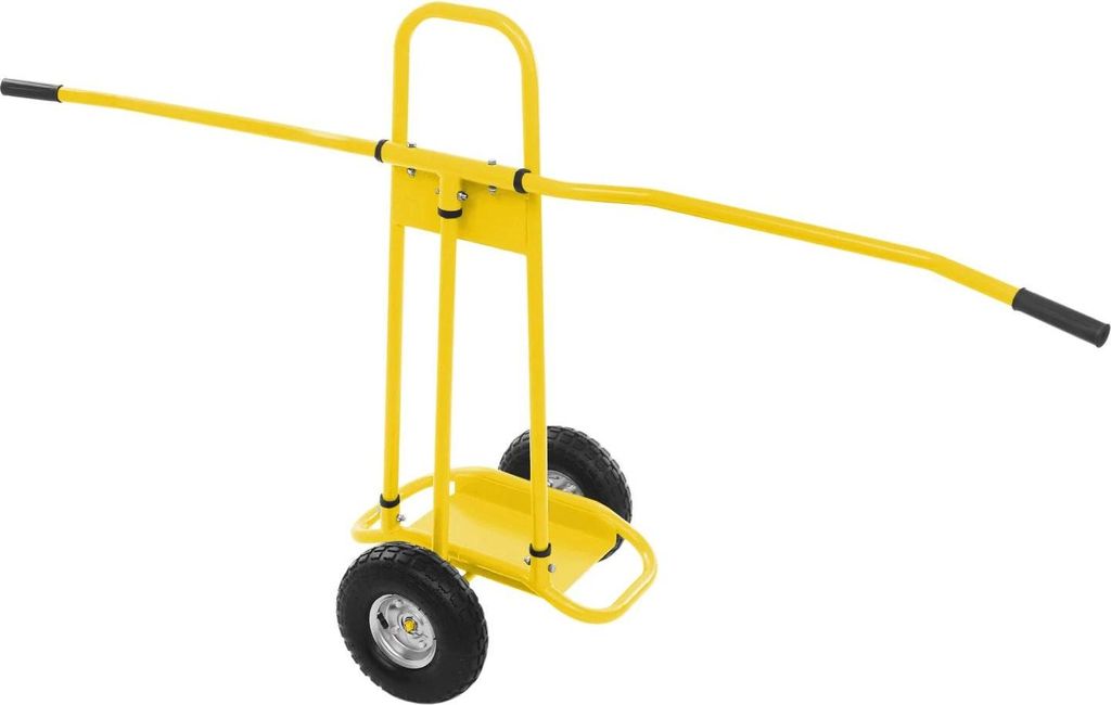 Plattentransportwagen - Plattenwagen - Tragkraft 220 kg - Räder Ø 26 cm - Rutschfeste Griffe - Rostbeständig - Größe 120×85 cm - Gelb