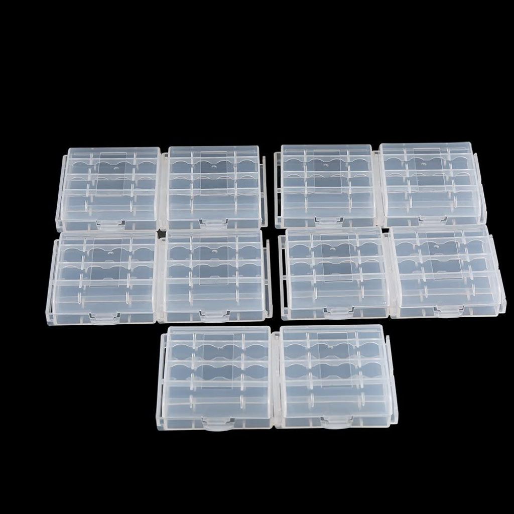 10x Batterie Box für AA/AAA-Kunststoffbatterie, Aufbewahrung Case zum Schutz & Transport für 4 AA- oder 5 AAA-Batterien