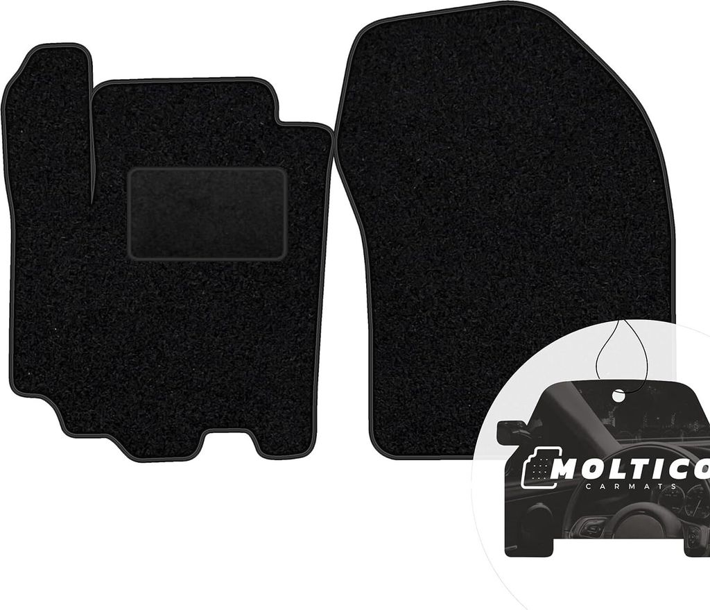 moto-MOLTICO Vorne Fußmatten Auto Velours Autoteppiche Schwarz Automatten Set 2-teilig passend für Suzuki SX4 S-Cross FL ab 2018