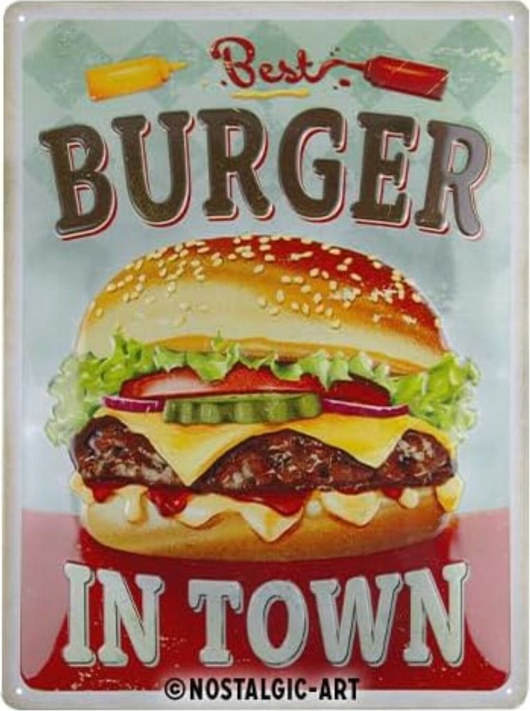 Nostalgic-Art - Blechschild 30 x 40 cm - Best Burger in Produktbild 