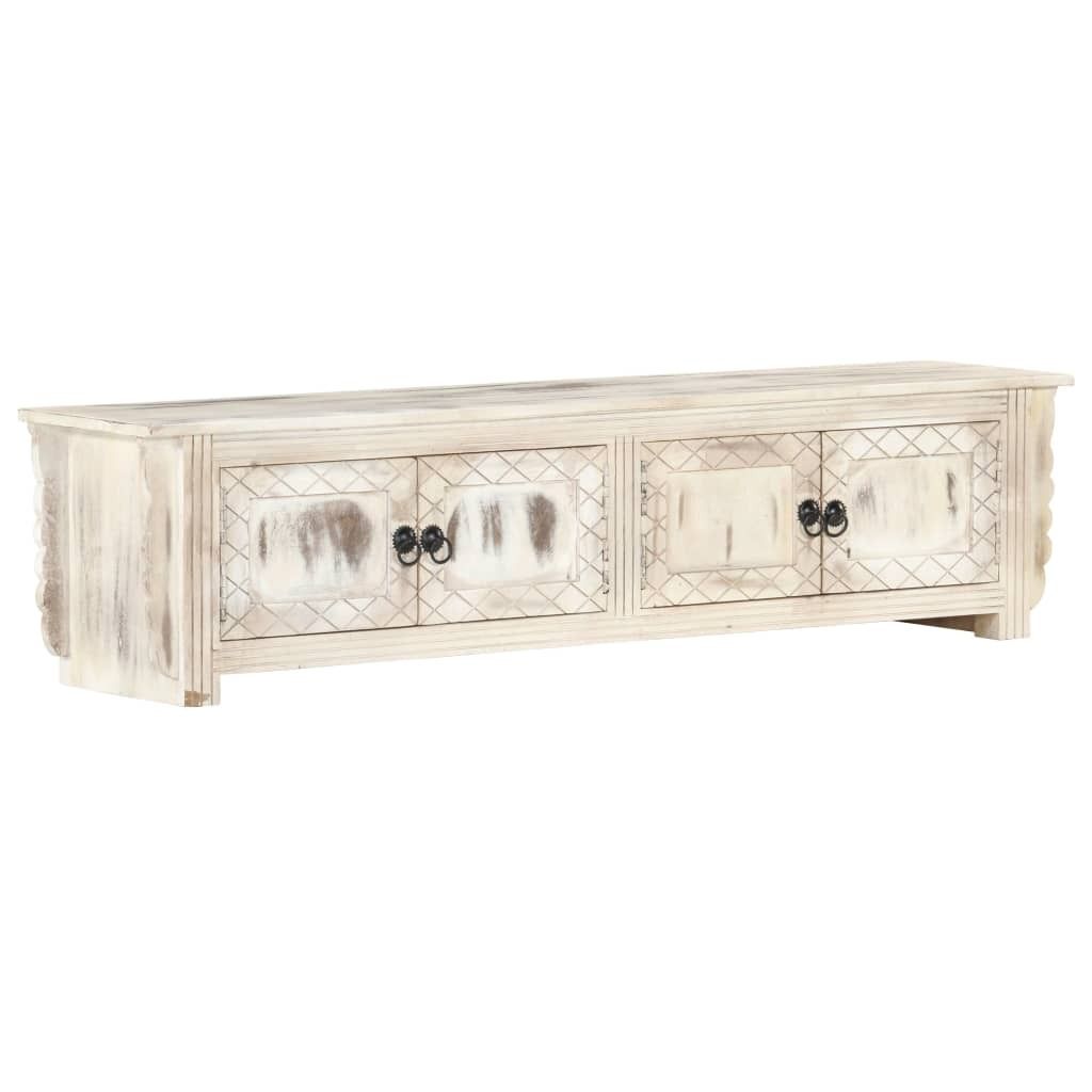 Maison Exclusive - TV-Schrank Weiß 140x30x35 cm Massivholz Mango