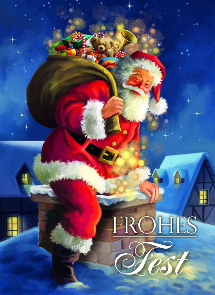 Weihnachten - Klammerkarte Mini-Karten - Glückwunschkarte im Format