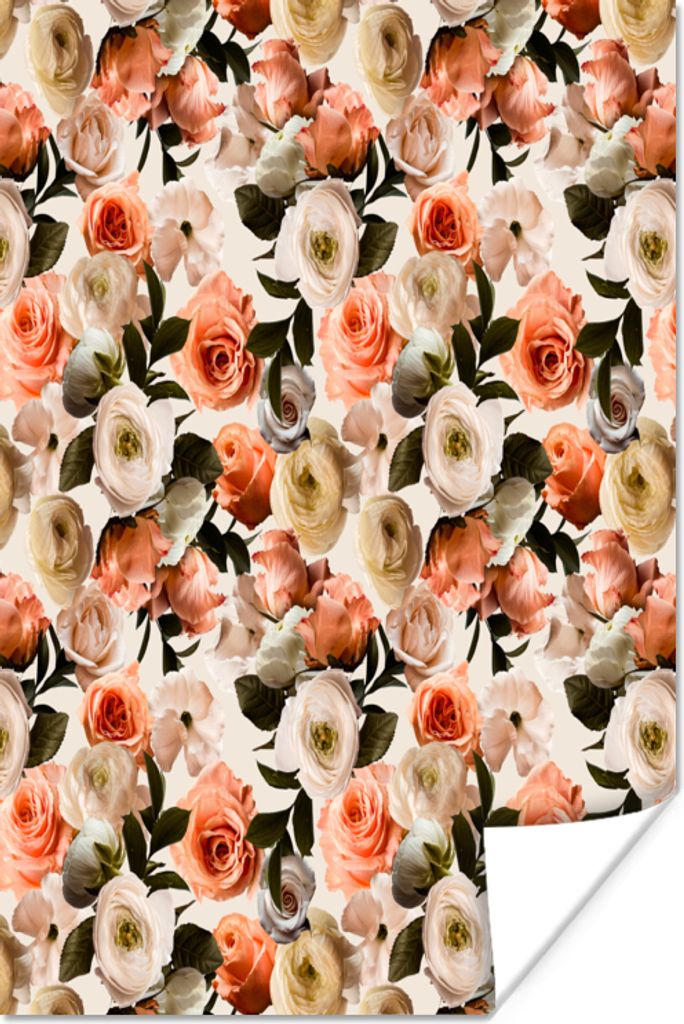 MuchoWow Poster Blumen - Rosen - Farben 80x120 cm - Papierdruck