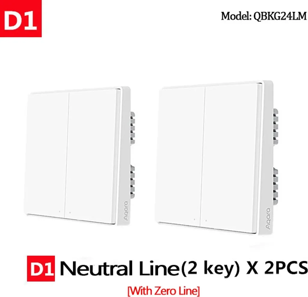 Interrupteur Aqara D1 Zigbee Double Commande avec Neutre Haute Qualité - 2