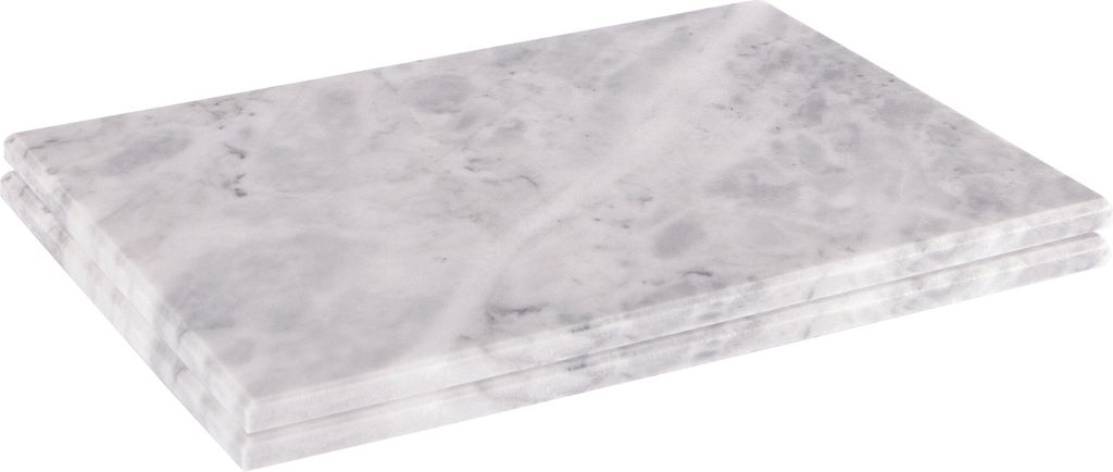Argon Ta Rectangle Marmor Serving Platters - Rustikale Hausbar Küche Esstisch Gedeck - 30 x 20 cm - Grau - 2er Pack