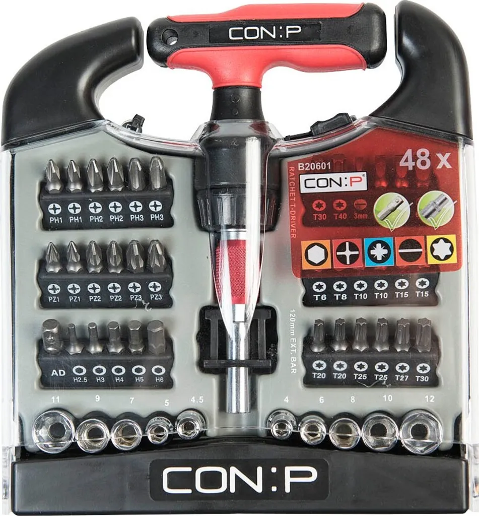 Coffret tournevis à cliquet avec 48 embouts et douilles interchangeables