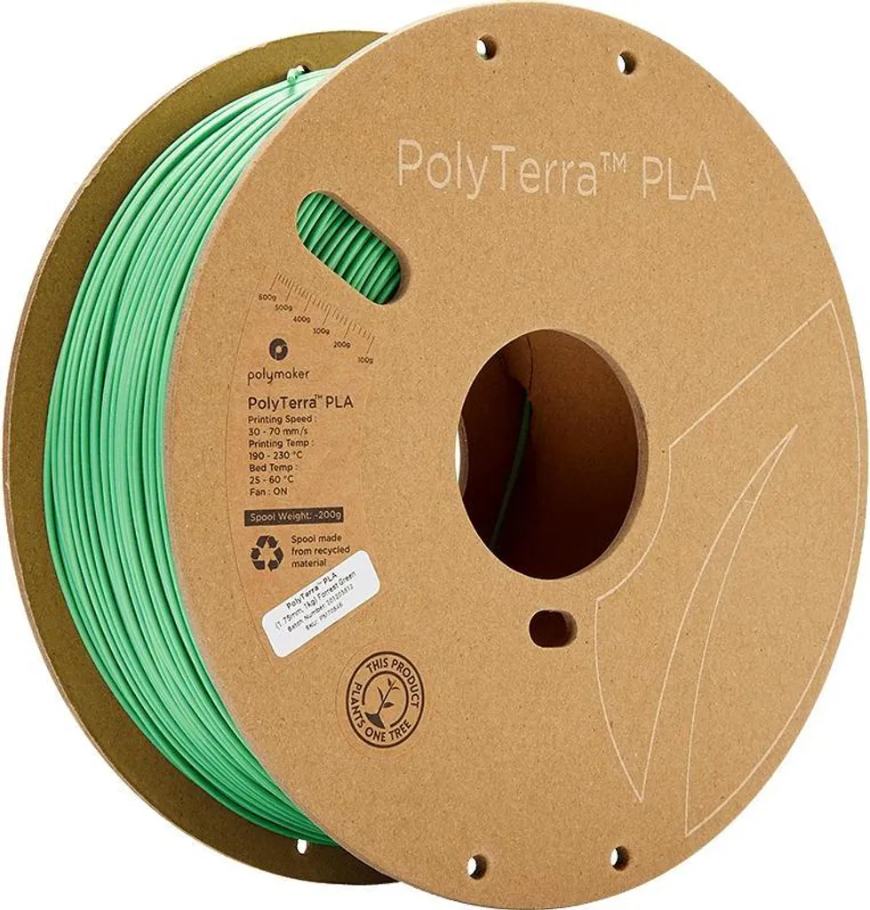 Polymaker PolyTerra PLA 1.75mm 1kg Verde Forrest - Spedizione Rapida - 2