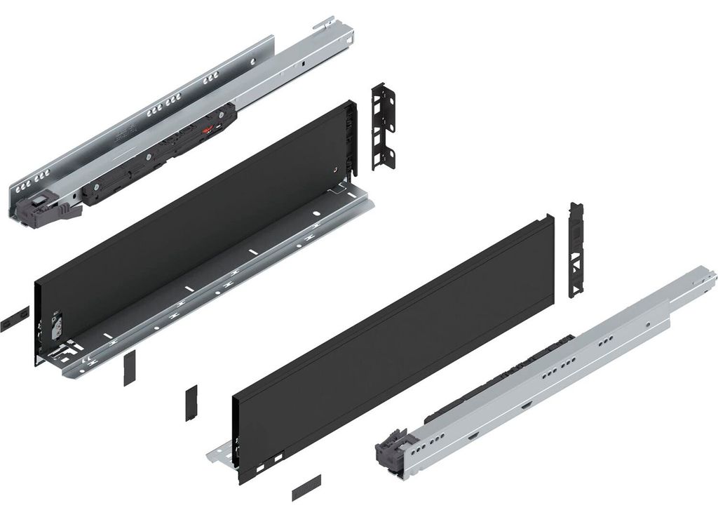 BLUM LEGRABOX pure SET Höhe K, BLUMOTION S, 70kg, NL 550, Carbonschwarz