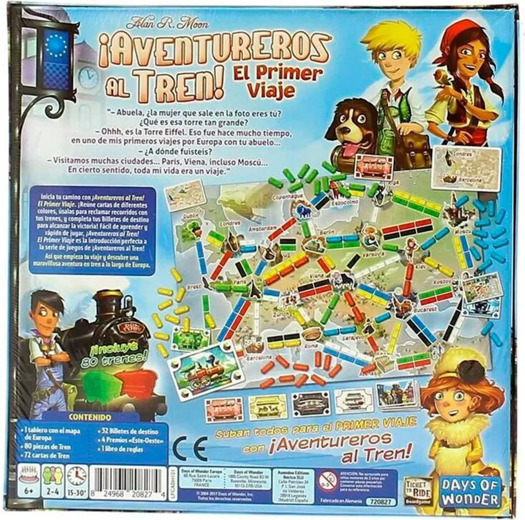 Jeu de Plateau pour Famille Les Aventuriers du Rail Premier Voyage 6+