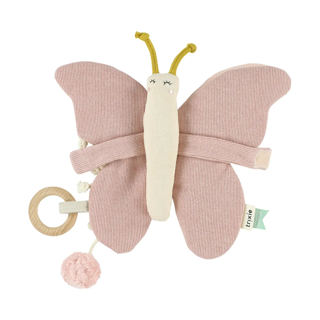 Livre d'activités Trixie Schmetterling en coton bio pour l'éveil de bébé