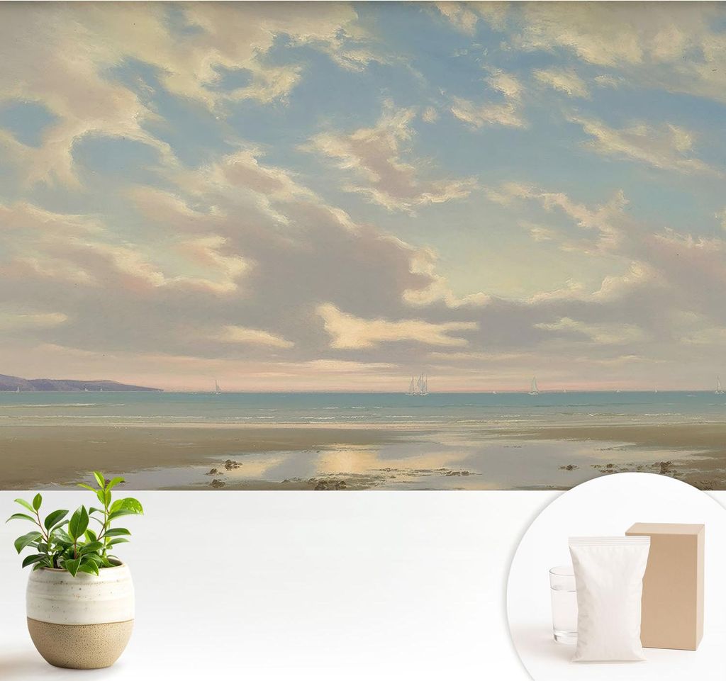 Fototapete - 104x70 cm - Tapete - Wandtapete - Wandbilder - Dekofolie - Tapete Folie - Wand - Dekoration - Wohnzimmer - Ein ruhiges Ufer