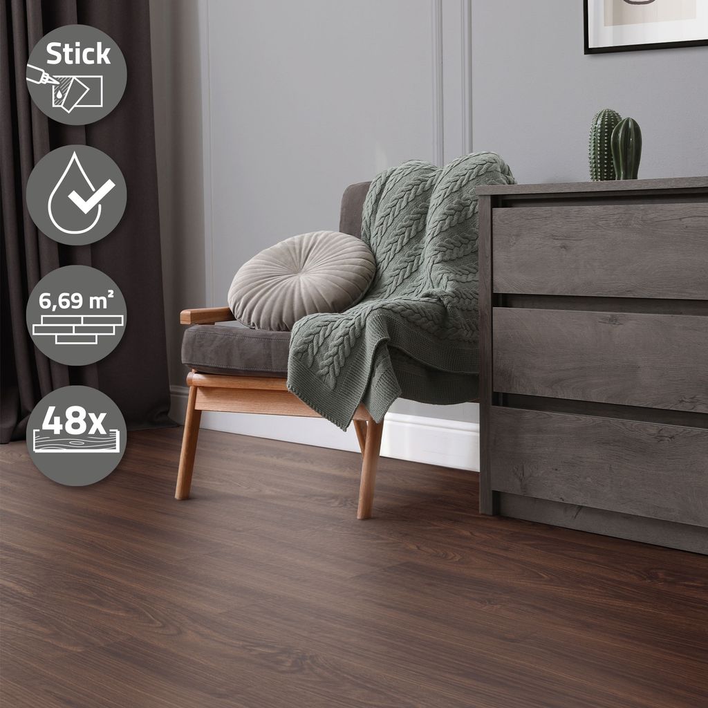 ML-Design Selbstklebende PVC Bodenbelag, 6,69 m²/48 Produktbild 