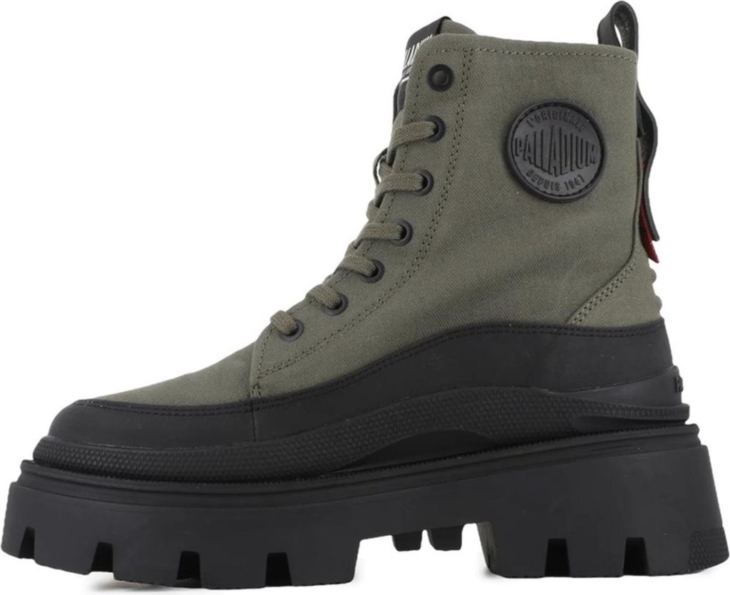 Palladium Damen Schnürboot Pallasquad Zip Tx olivegrün