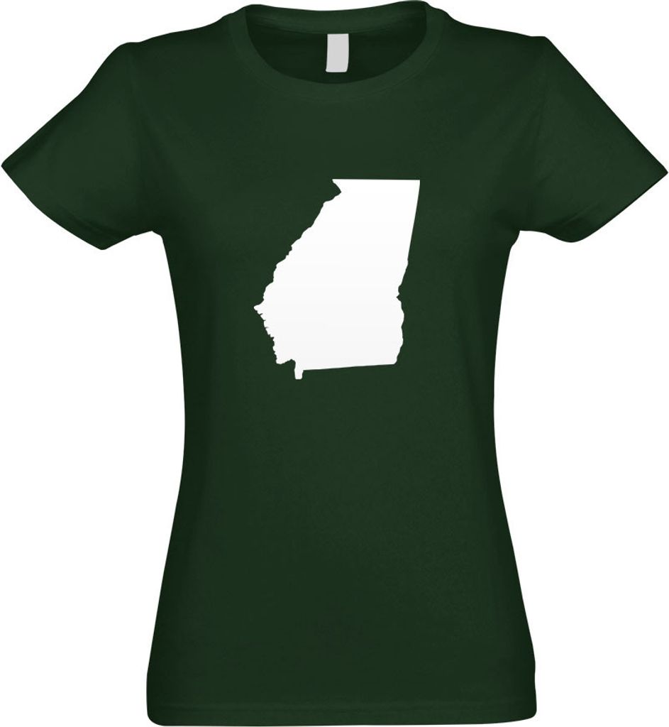 Kiwistar - T-Shirt tailliert - Damen - flaschengrün - USA - Georgia Atlanta - mit Motiv Bedruckt - Funshirt Design - Sport - Freizeit - Damen - XXL