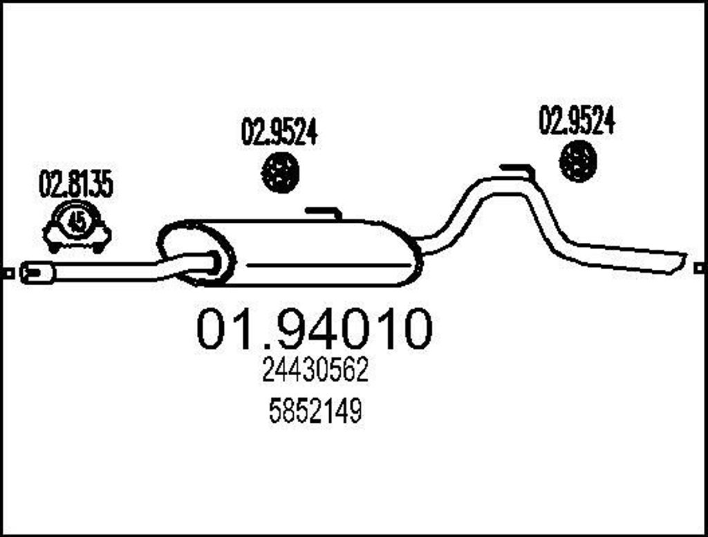 MTS 01.94010 Endschalldämpfer für OPEL AGILA (A) (H00) Auspuff