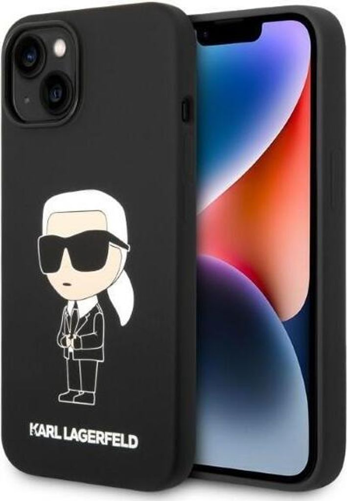 Karl Lagerfeld KLHMP14MSNIKBCK iPhone 14 Plus 6.7" Hardcase schwarz/schwarz Silikon Ikonik Magsafe Handyhülle