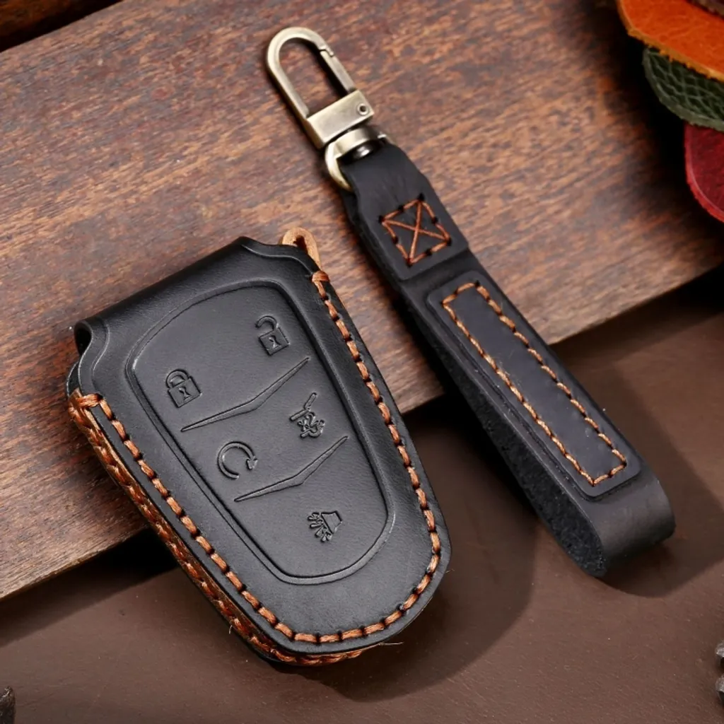 Per Cadillac/CT5/CT6/CT6/XT6 5 pulsanti C087 Auto Key Custodia protettiva in pelle (nero)