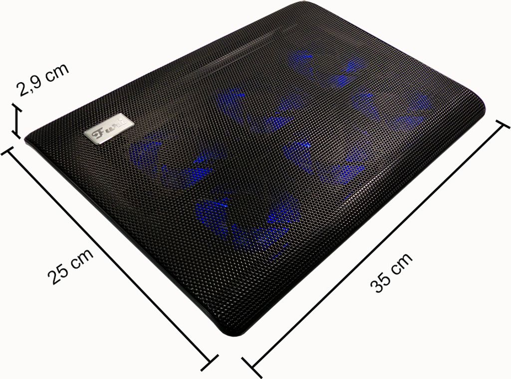Notebook Kühler L112B Laptop Cooling Pad Slim 6 x Lüfter USB blaue LED 10"-15.4"