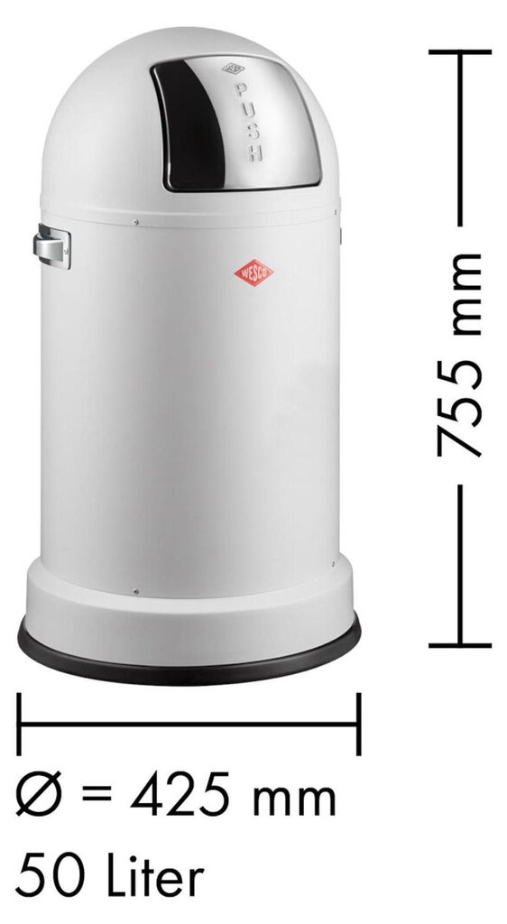 Poubelle Wesco Big Swing Lid - Couvercle Basculant Rouge - Acier 76 Cm