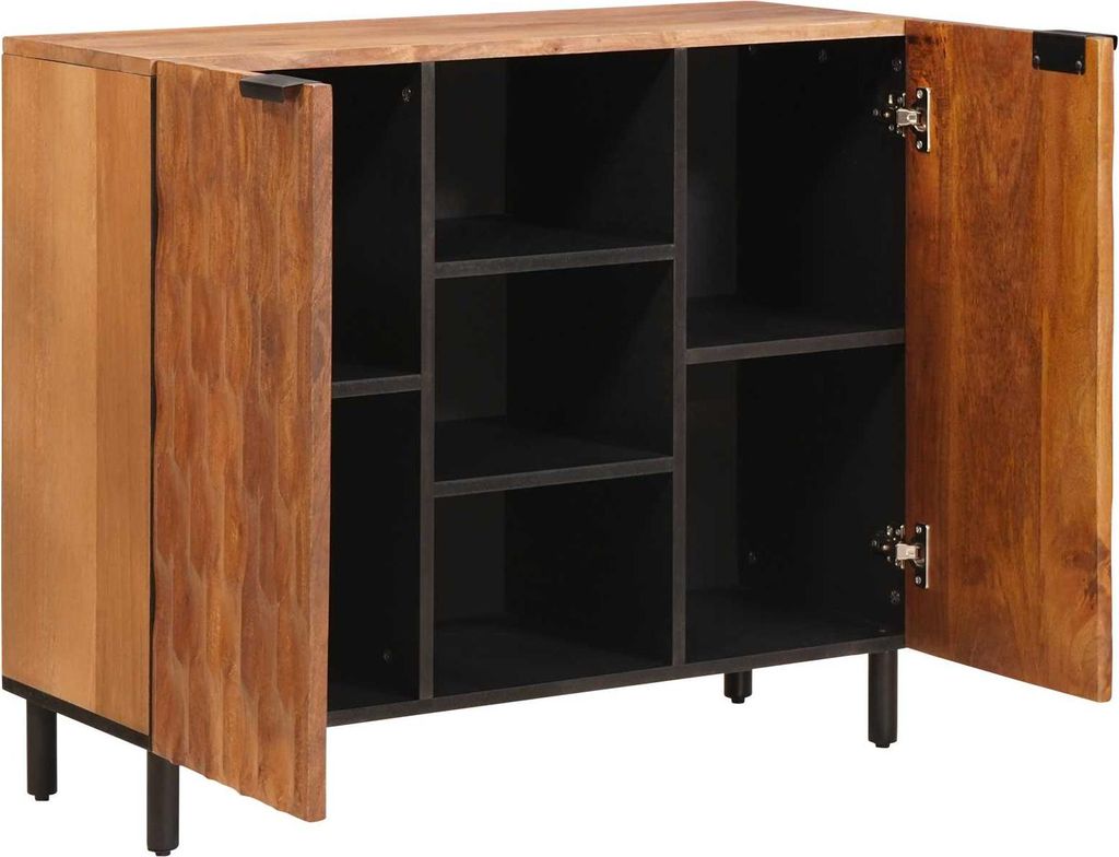 vidaXL Sideboard mit Regal Akazienbraune Oberfläche 90 x 33 x 75 cm