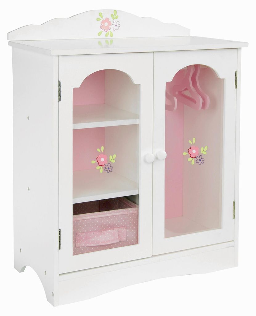 Olivia’s Little World Puppenschrank in Weiß mit Blumenmotiv Produktbild 