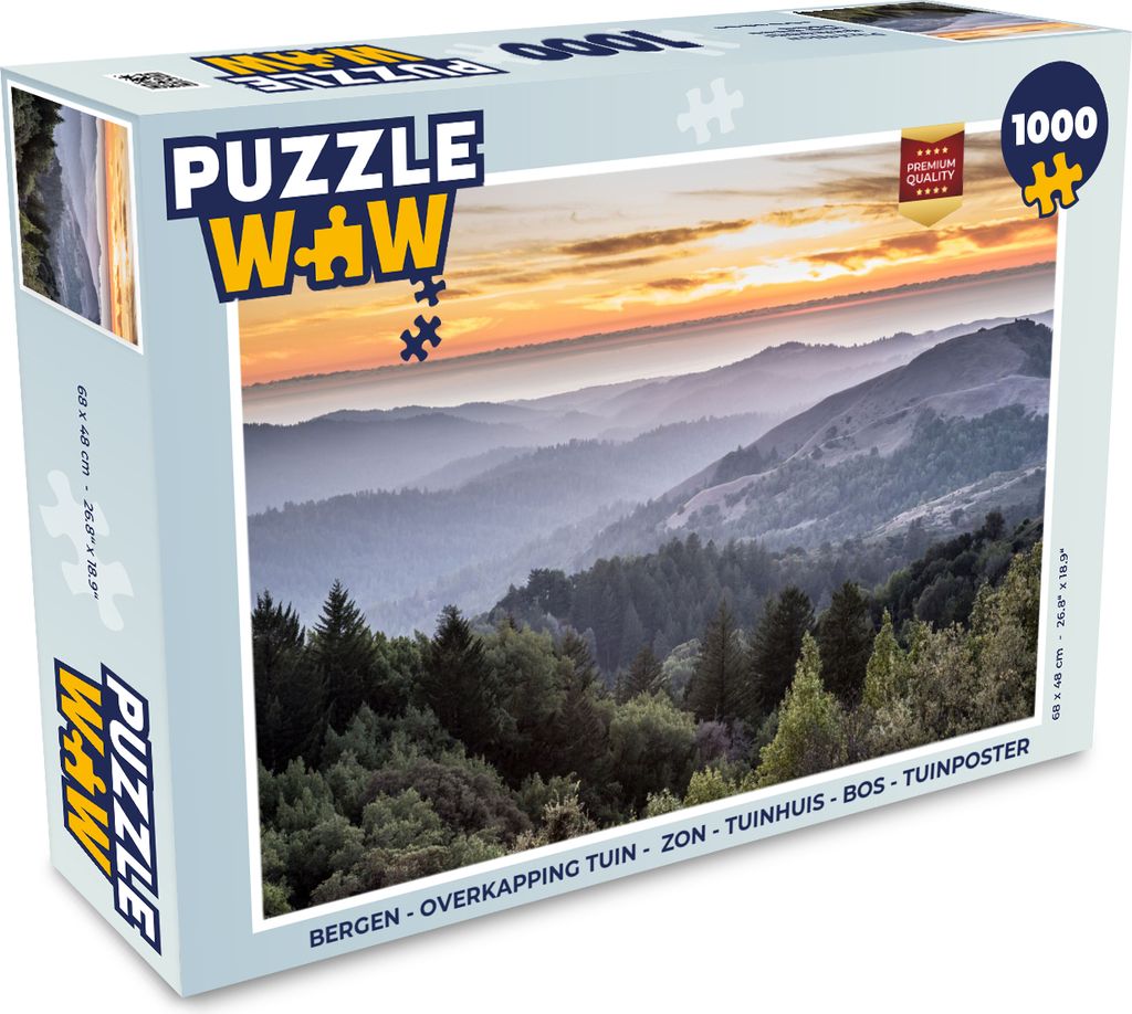 MuchoWow Puzzle 1000 Teile Berge - Sonne - Wald - Landschaft - Erwachsene - Rätsel